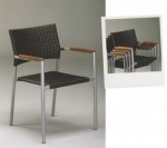 Stackable Chair Hularo Mesh Teak Arms WR-STCK-003