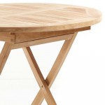 Round Folding Outdoor Teak Cafe Table MR7090